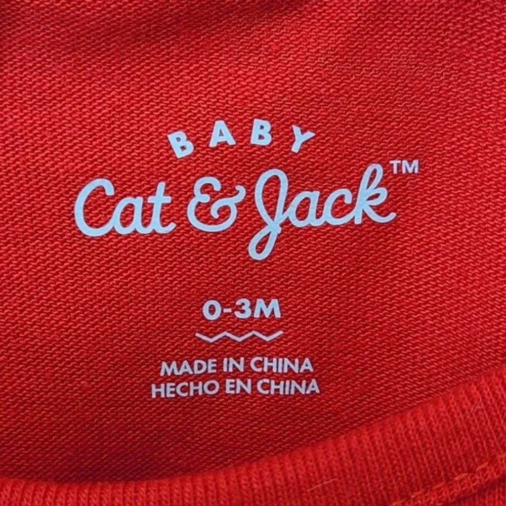 NWT Cat & Jack Baby Christmas Long Sleeve Tutu Onesie 0-3 Months